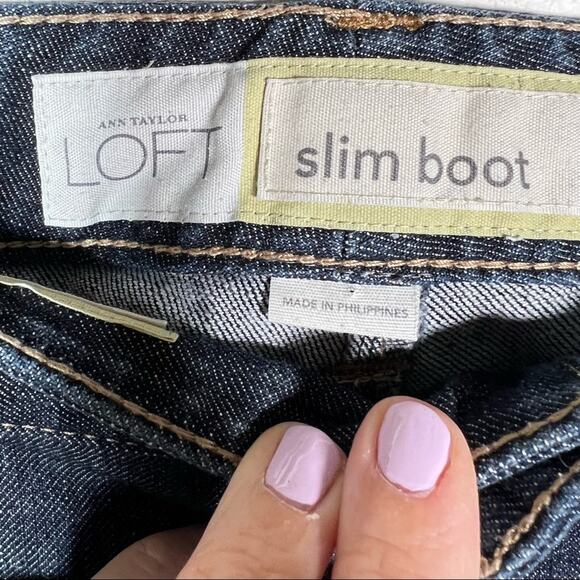 Loft dark wash slim boot cut jeans low rise size 4 B51 - Picture 4 of 6